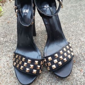 H&M black studded strappy sandals